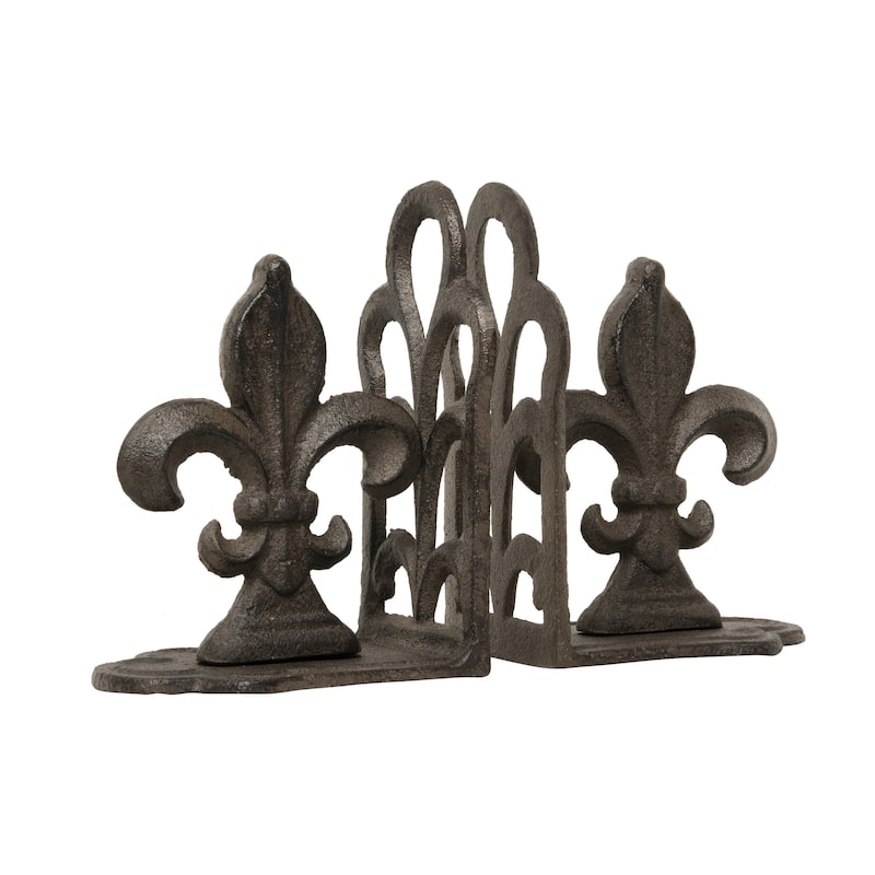 Decorative Fleur de Lis Bookends, Set of 2