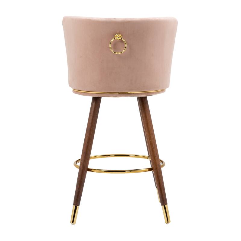 Counter Height Bar Stools Set of 2 for Kitchen Counter Solid Wood Legs