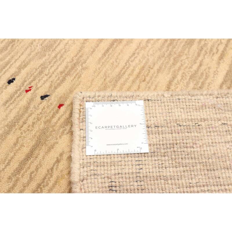 ECARPETGALLERY Hand Loomed Kashkuli Gabbeh Beige Wool Rug - 4'11 x 7'10