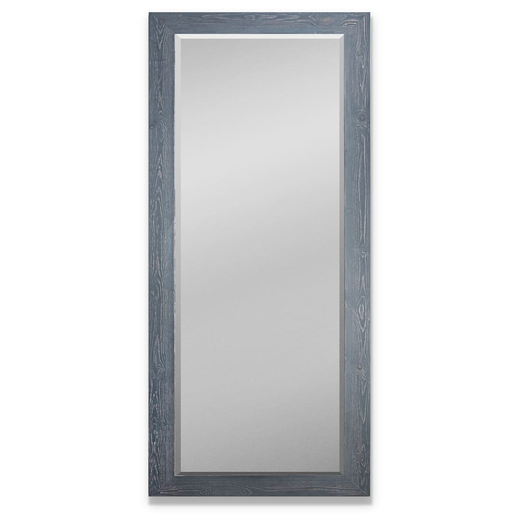 Barnwood Wood Full Length Mirror - Distressed Gray- 62X27 - Grey Barnwood