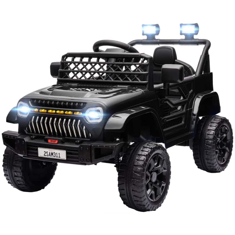 Children’s 12V Electric Ride on Car with Remote Control and Dual Motors Music Horn USB and Headlights - Black