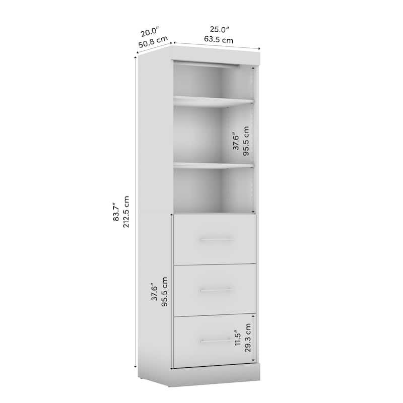 Nebula 25W Closet Organizer with Drawers by Bestar