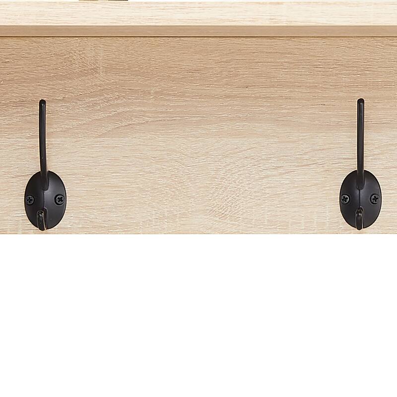 Entryway Wall Mounted Shelf Coat Rack with 4 Hanging Hooks - 44 inches