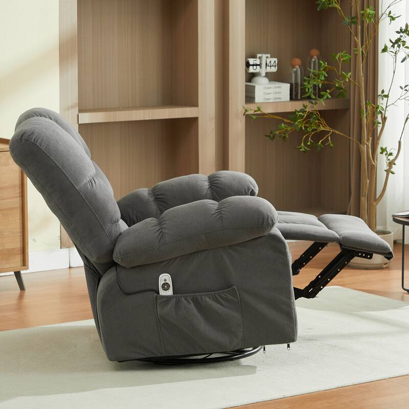 Massage Recliner Chair with Vibration and Lumbar Heating 350LB Capacity Swivel Rocker