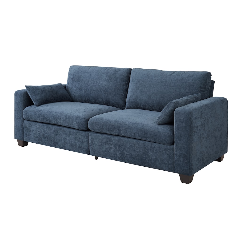 Modern Loveseat Sofa for Living Room, Removable Cover, Spring Cushions, Solid Wood Frame, Wide Armrest for Small Space