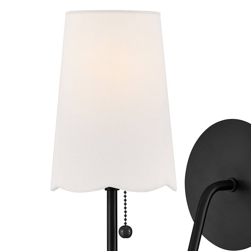 Lark 84380 Bliss 1 Light 15" Tall Wall Sconce with Off-White Linen