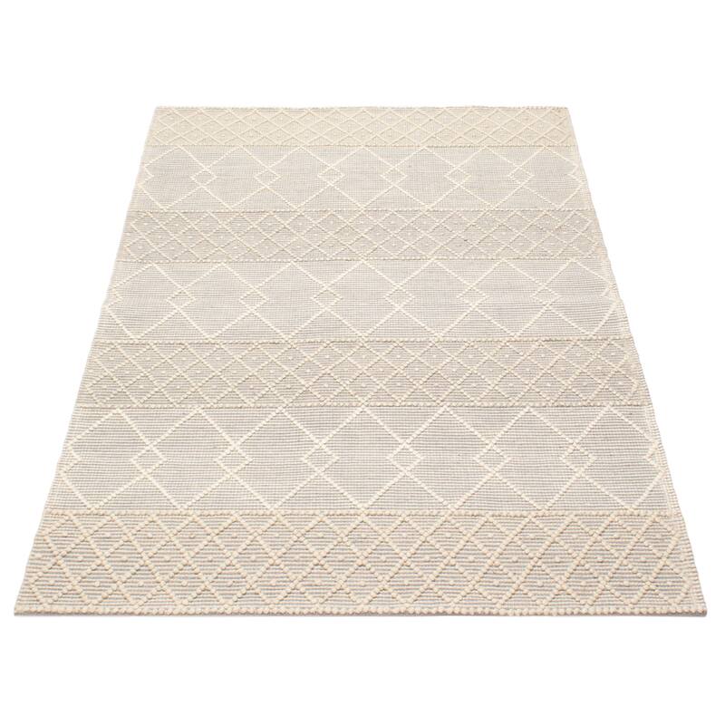 ECARPETGALLERY Braid weave Sienna Grey Wool Rug - 5'0 x 7'10
