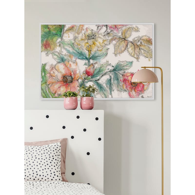 Be a Flower Floater Framed Print on Canvas