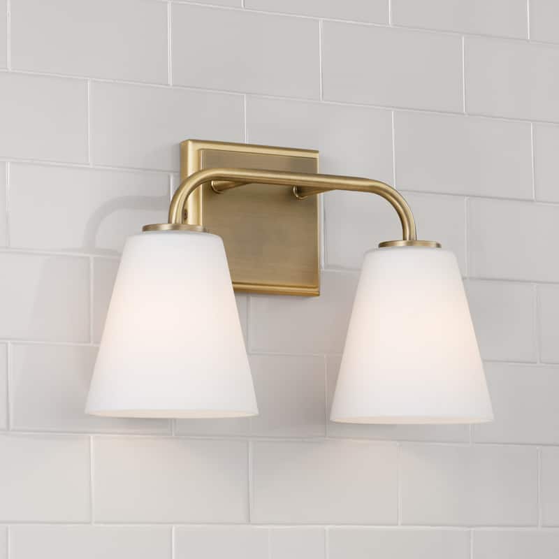 Brody 2-light Bath/ Vanity Fixture w/ Soft White Glass