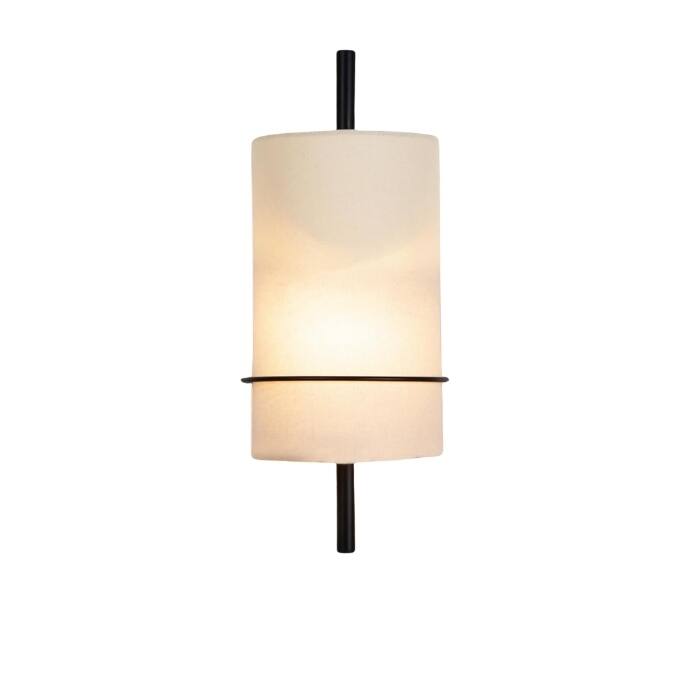 E12 Bulb wall sconce white light fixture linen shade wall