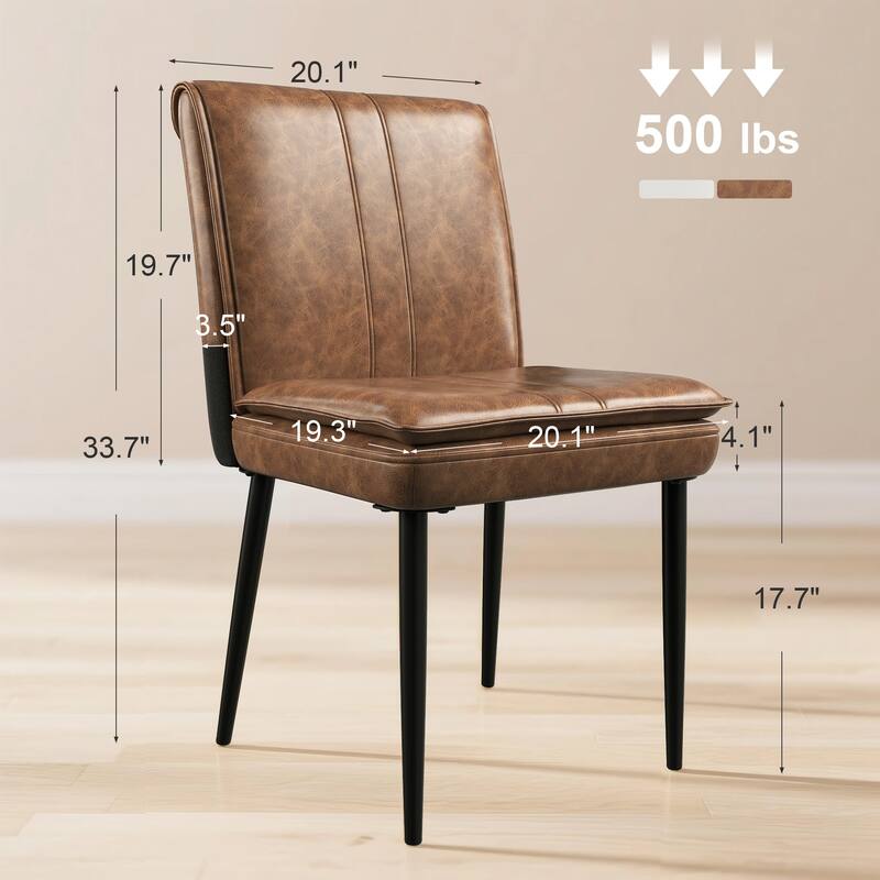 VECELO Foldable Dining Chair Set 2/4/6 Pack PU Leather Space Saving Chairs with Metal Legs Waterproof Kitchen Living Room Chairs