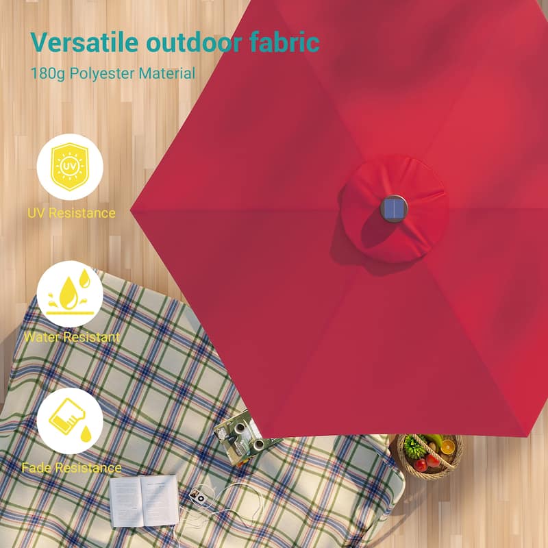 Bonosuki 7.5Ft LED Patio Market Umbrella Outdoor Table Umbrella