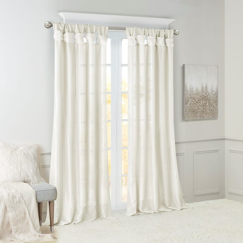 Twist Tab Lined Window Curtain Panel 50x108"