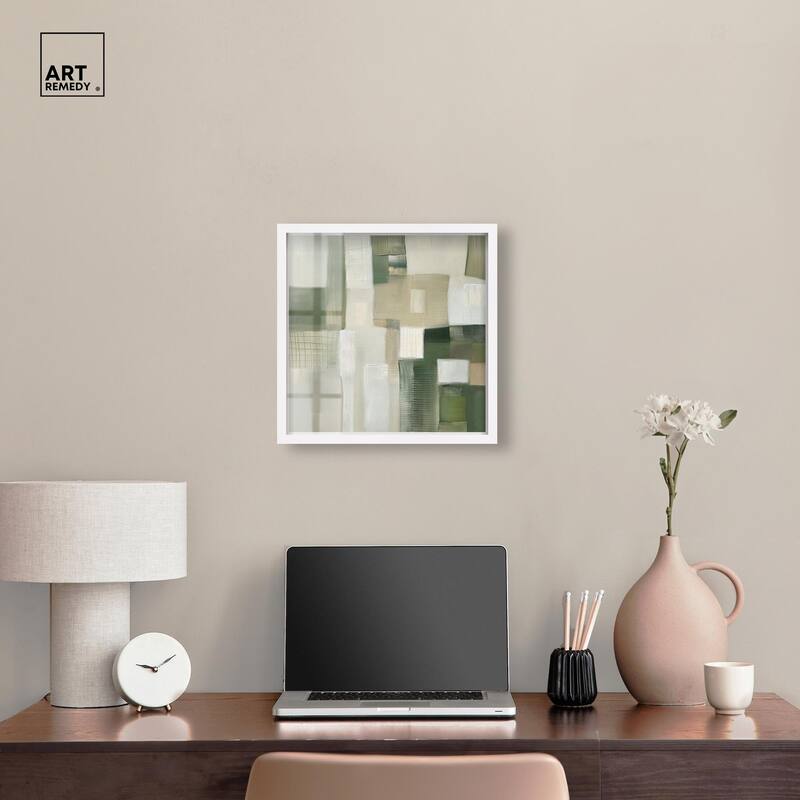 Pale Jade Green II Shadowbox by Art Remedy