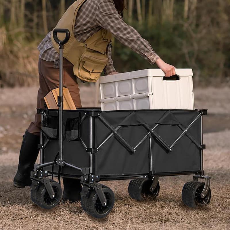 Outdoor Push Pull Folding Wagon Cart