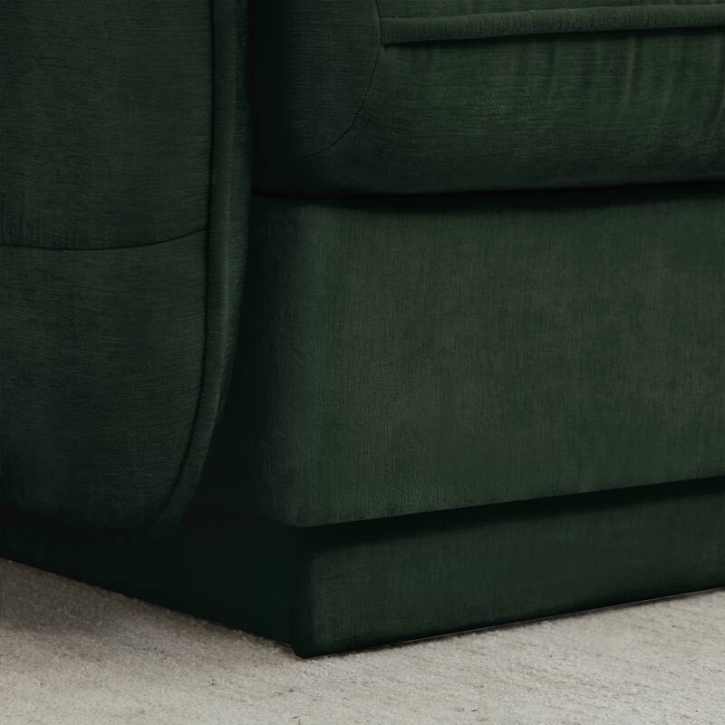 GDFStudio Sylvie Ashworth Chenille Cloud U-Shaped Loveseat Sofa with Movable Ottomans, Deep Seat