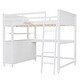 preview thumbnail 3 of 26, Wooden Full Size Loft Bed with Drawers and Desk, Platform Bed with Shelves