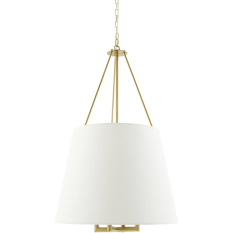 Livabliss Visse Traditional Chandelier - 22"L x 22"W x 34"H - Brass/White