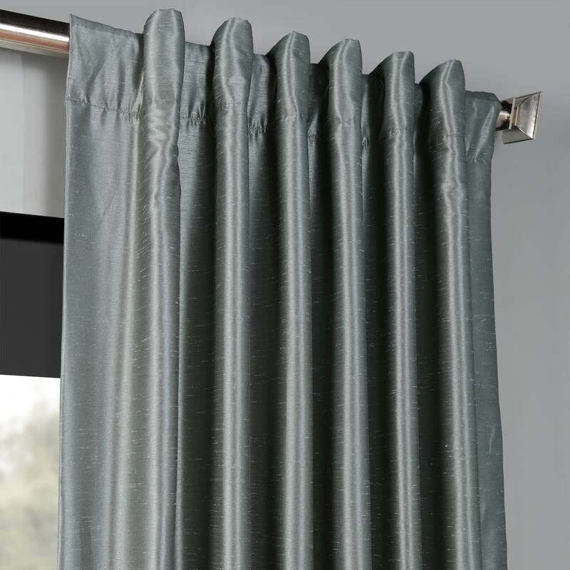 Exclusive Fabrics Blackout Textured Faux Dupioni Silk Curtains (1 Panel) - Luxurious Elegance and Superior Light Control