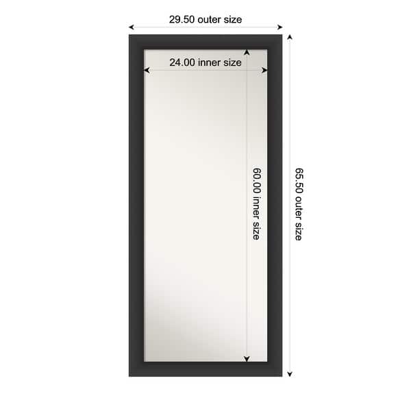 dimension image slide 1 of 2, Sloped Non-Beveled Framed Full-Length Floor Leaner Mirror