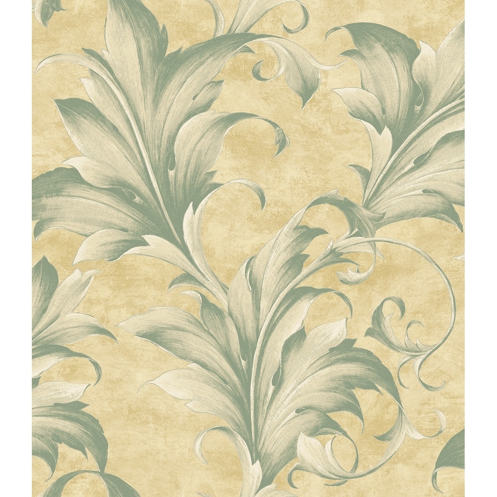 Seabrook Designs Haidee Acanthus Leaf Unpasted Wallpaper