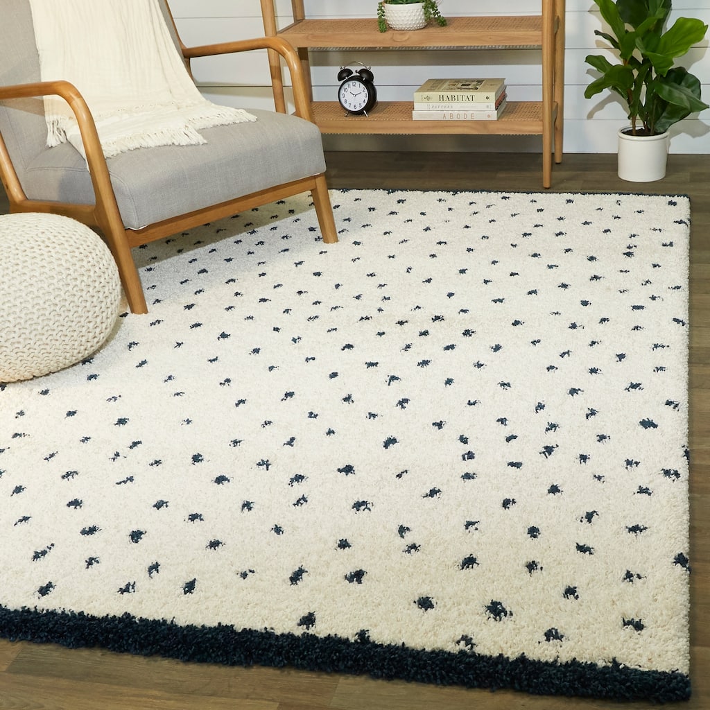 Blume Abstract Polka Dot Shag Area Rug