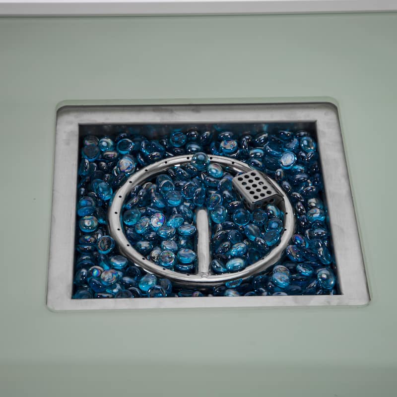 Walbrooke Modern 4-Piece Aluminum Patio Polyester Seating Furniture Set with 37,000 BTU Propane Fire Pit Table and Tank Holder