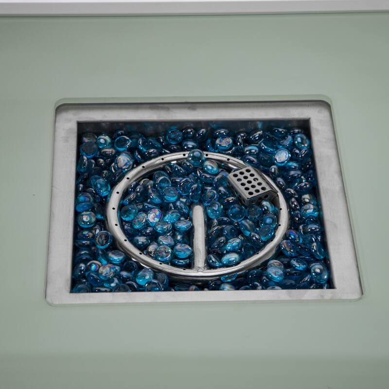 Walbrooke Modern 5-Piece Aluminum Patio Polyester Seating Furniture Set with 37,000 BTU Propane Fire Pit Table and Tank Holder