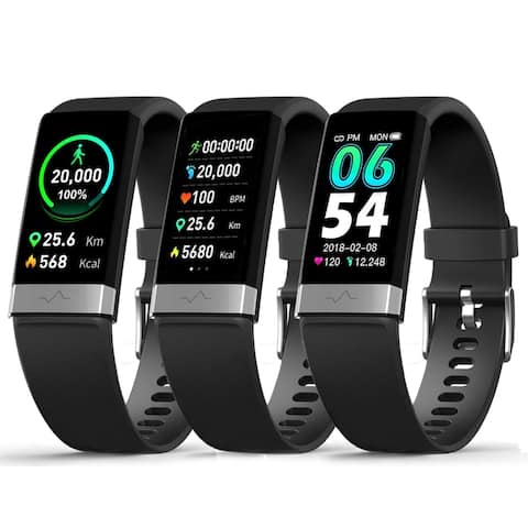 Indigi Fitness Tracker Sports Bracelet Bluetooth Smart Watch Temperature Heart Rate Blood Pressure Blood Oxygen PPG ECG Diagram