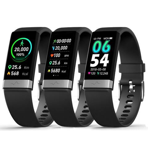 Indigi Sports Fitness Tracker Bracelet Bluetooth Smart Watch Temperature Heart Rate Blood Pressure Blood Oxygen PPG ECG Diagram