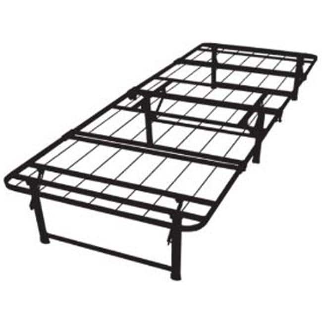 Black Twin XL-Size Steel Folding Platform Bed Frame with Six Sturdy Support Legs