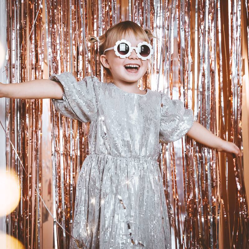 2 Pack Foil Fringe Backdrop Curtains 3.3x6.56 Feet Bling Streamers