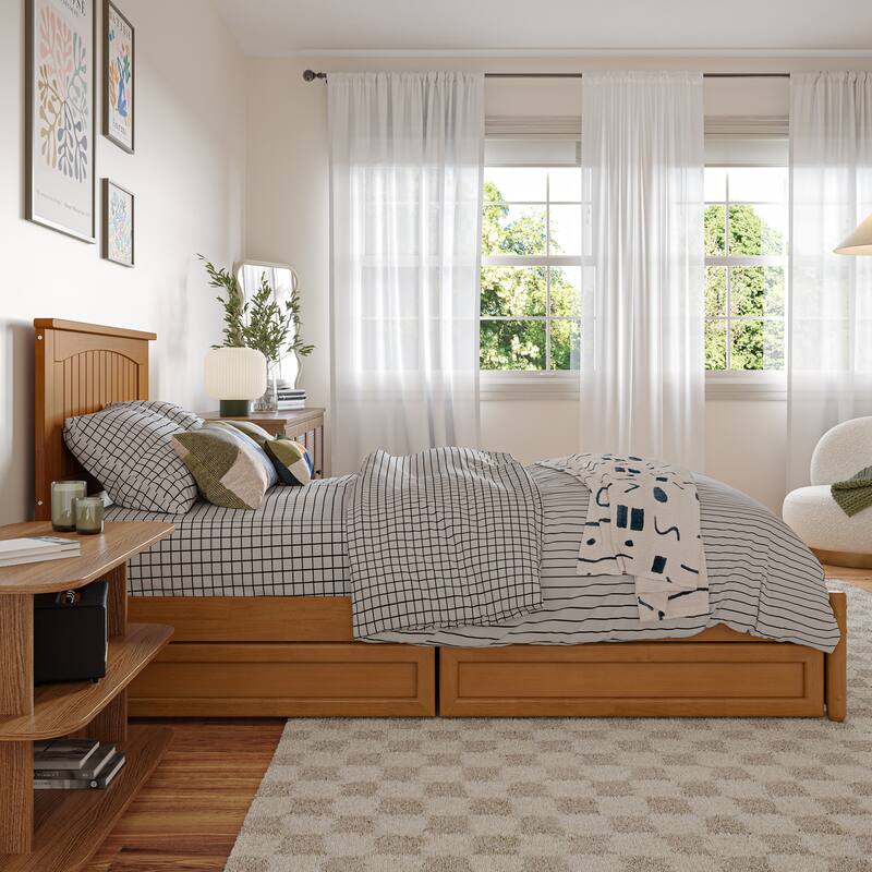 Malta Platform Bed with Panel Footboard and Storage Drawers