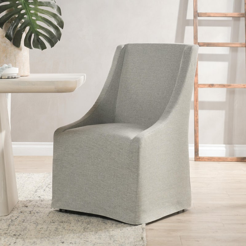 Classic Home Warwick Upholstered Rolling Dining Chair - Grey
