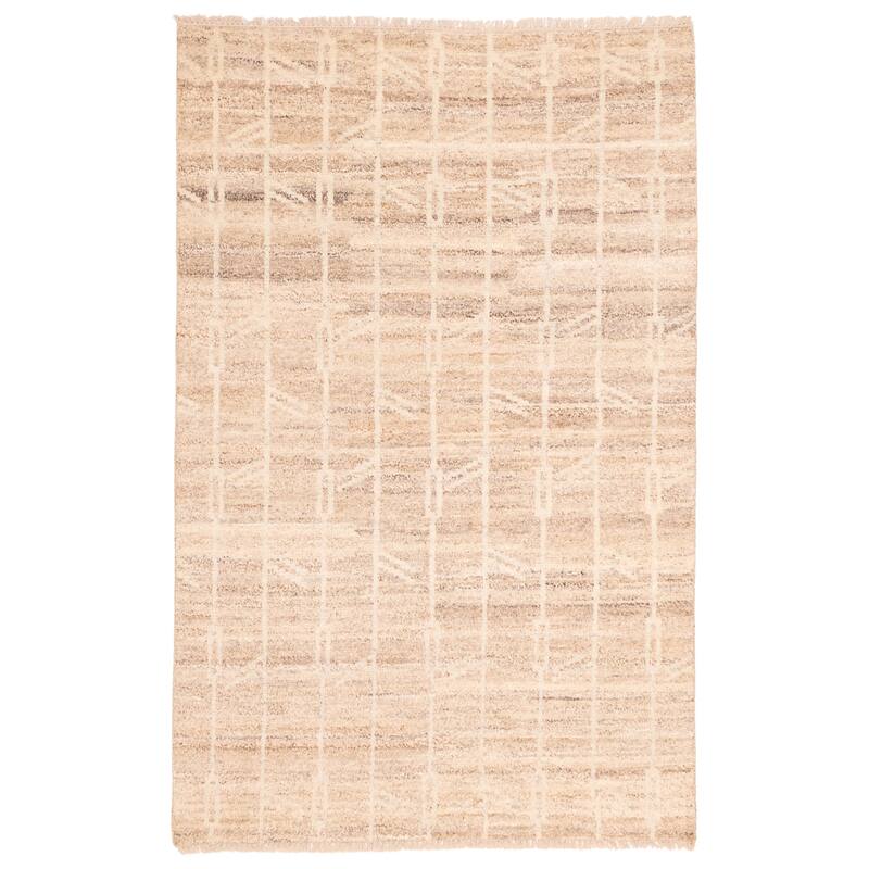 ECARPETGALLERY Hand-knotted Tangier Ivory Wool Rug - 5'2 x 8'0