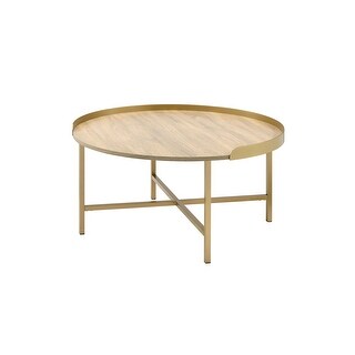 Round Coffee Table with Metal Base - Bed Bath & Beyond - 40329334