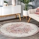 preview thumbnail 32 of 51, nuLOOM Vintage Persian Medallion Faded Area Rug 6' Round - Pink