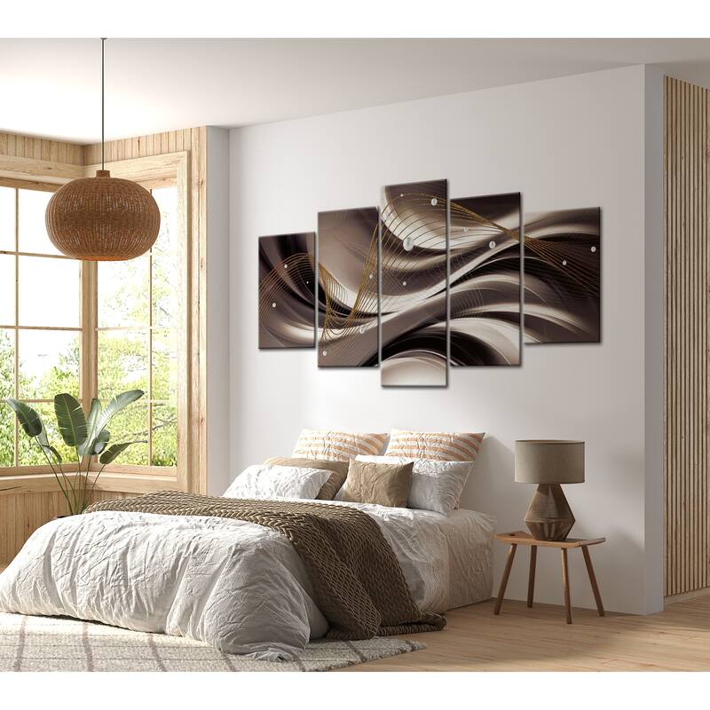 Glam Canvas Wall Art Abstract Cobweb 5 Pieces Bed Bath & Beyond