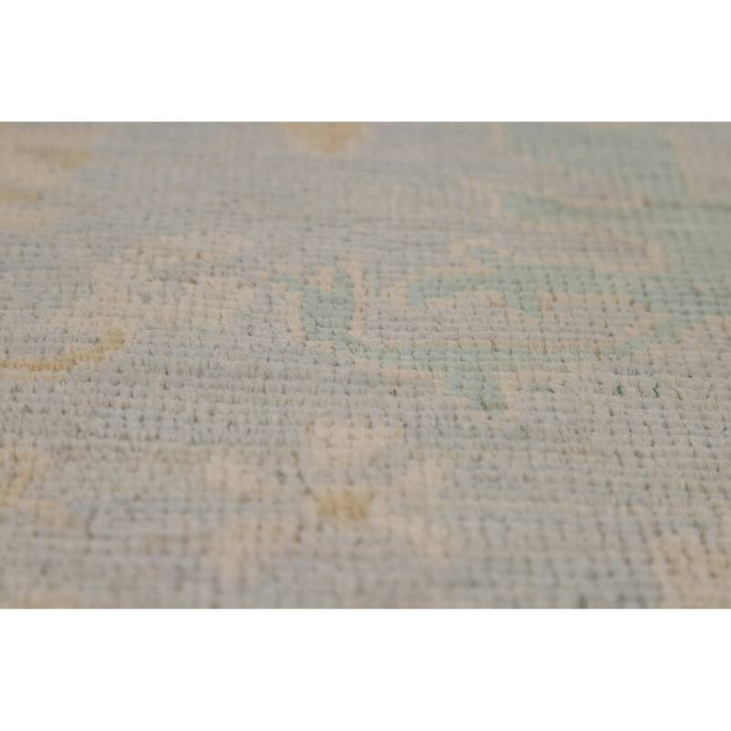 Vegetable Dye Oushak Turkish Rug Handmade Oriental Wool Carpet - 5'0"x 6'11"