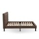 preview thumbnail 36 of 42, 2 Piece Bed Set -Bed with Brown Linen Fabric Button Tufted Headboard - 1 Night Stand (Bed Size Options)