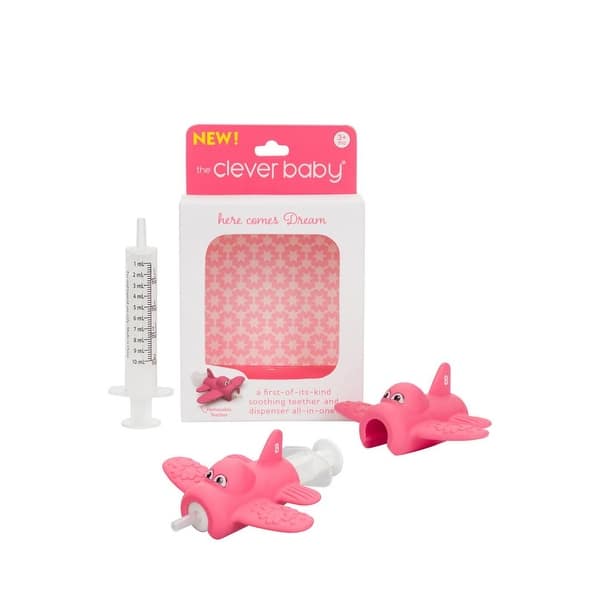 slide 2 of 3, Dream by The Clever Baby Teether & Dispenser Duo - Pink Pink
