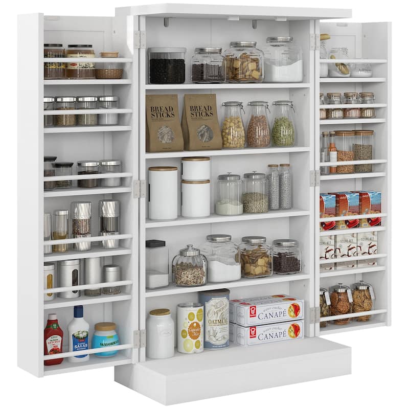 41" Kitchen Pantry Storage Cabinet, Freestanding Kitchen Cabinet with 12 Door Shelves, Double Doors