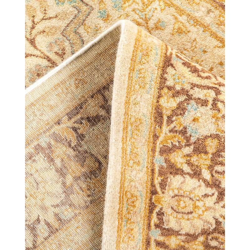 Overton Hand Knotted Wool Vintage Inspired Traditional Mogul Ivory Area Rug - 3' 3" x 4' 9"