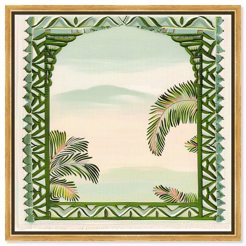 Palm View Vista Canvas by Art Remedy - Gold - 16" x 16"