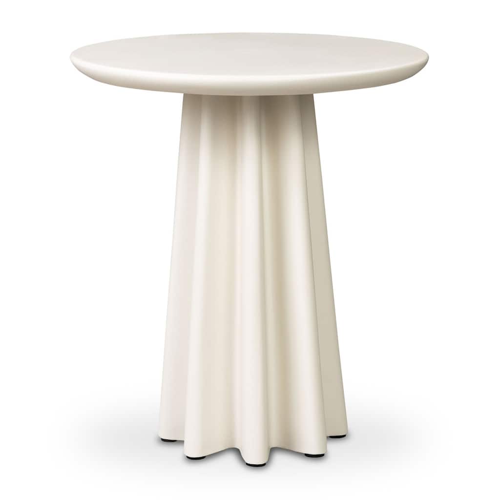 Folda Sculpted Concrete Pedestal Side Table