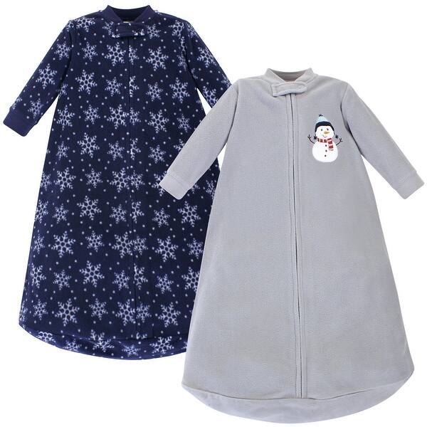 slide 1 of 1, Hudson Baby Infant Long-Sleeve Fleece Sleeping Bag, Navy Snowman, 0-9 Months - Navy Snowman - 0-9 Months 0-9 Months - Navy Snowman
