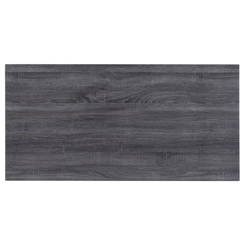 Kravitz Weathered Grey and Chrome Rectangular Writing Desk