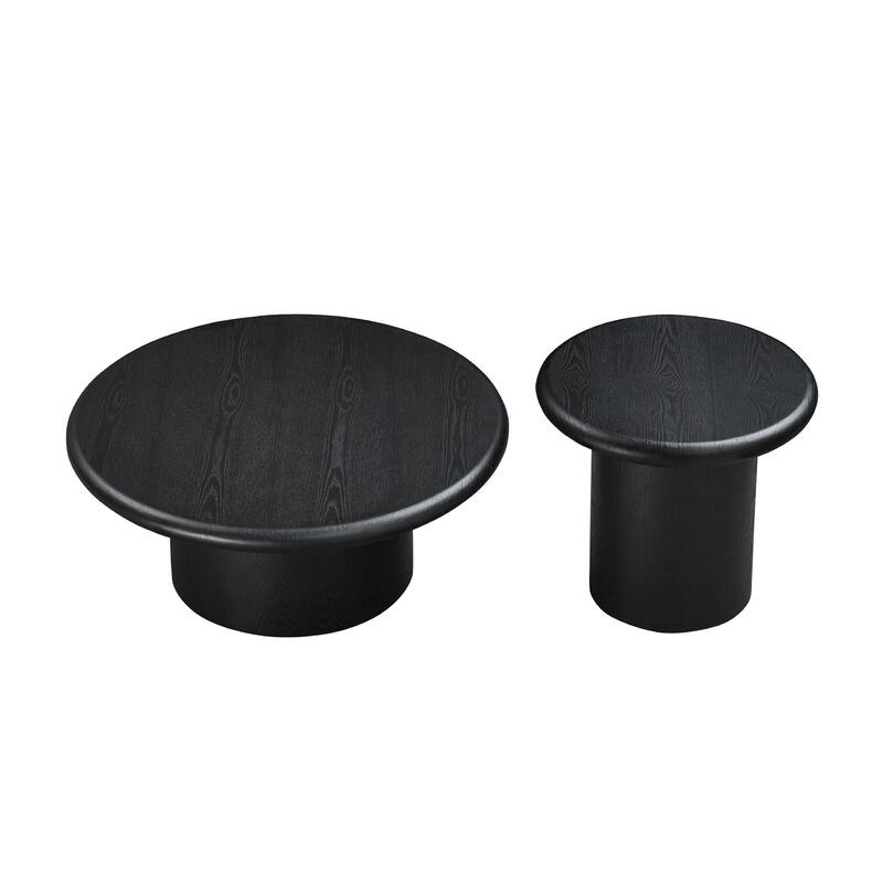2-Piece Modern Round Coffee Table Set