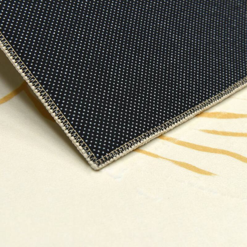 Abstract Flock, Hand Washable Art Area Rug, power-loomed, 100% polyester, 2mm pile, non-slipping back