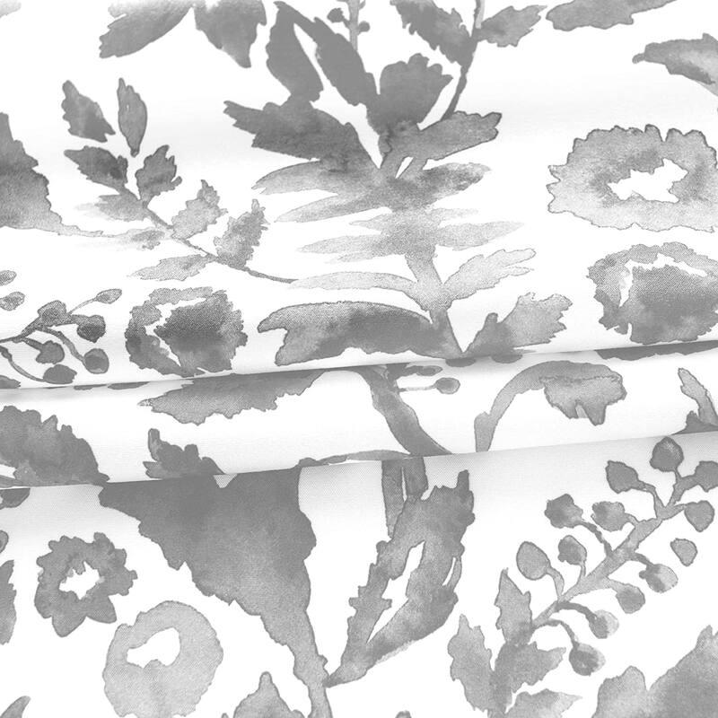 Porch & Den Ouzel Floral Watercolor Tie Up Single Curtain Panel